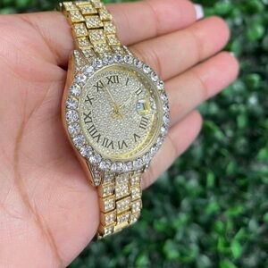 Gold icy watch
